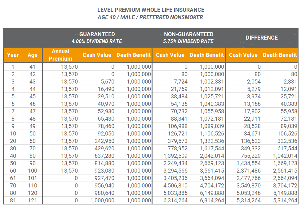 Level Premium Whole Life Insurance